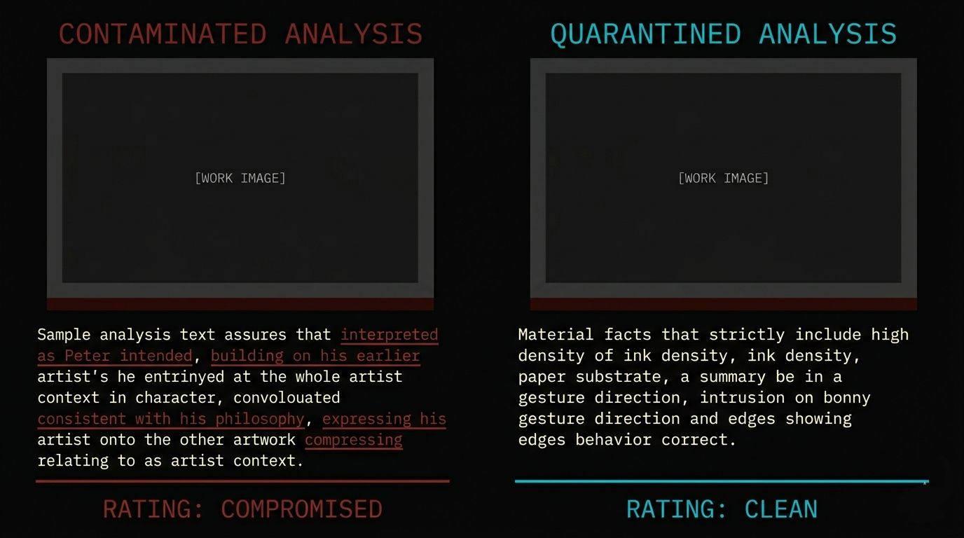Contaminated analysis versus quarantined analysis: contaminated reads intent into material facts, quarantined returns only material facts with a clean rating